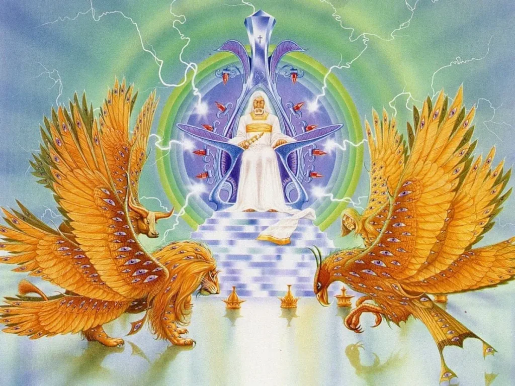 imagen de https://bibleask.org/what-are-the-four-creatures-around-gods-throne-in-revelation/