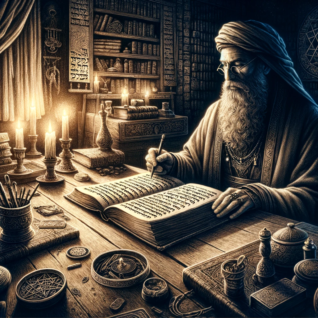 Imagen de aprendecabala.com de un sabio judío con el Sefer Yetzirah